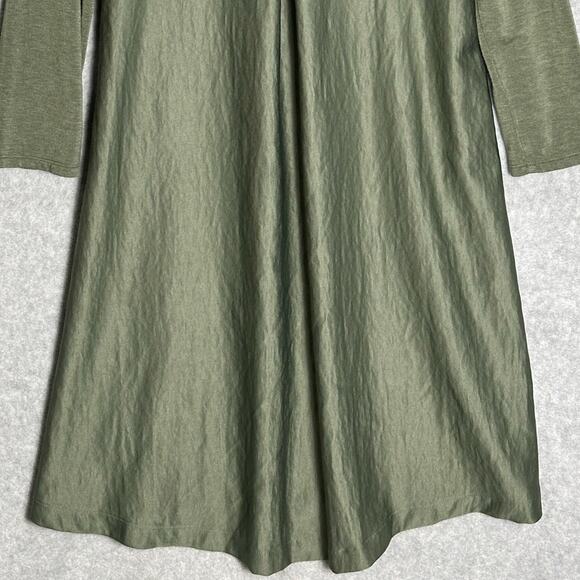 Saturday Sunday Anthropologie Sz M Green‎ Cowl Neck Flowy Dress Stretchy Rayon - Picture 12 of 13